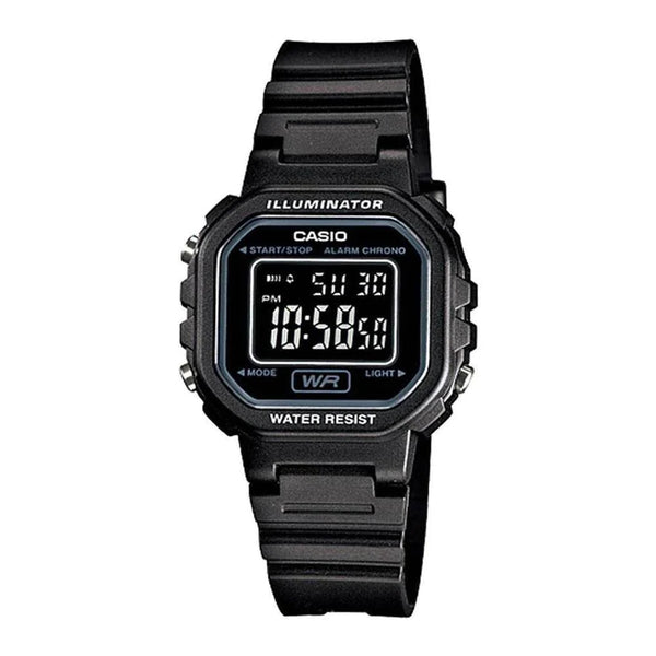 RELOJ CASIO VINTAGE LA 20WH 1BDF MINI NEGRO PANTALLA NEGATIVA GOODTIME.CL