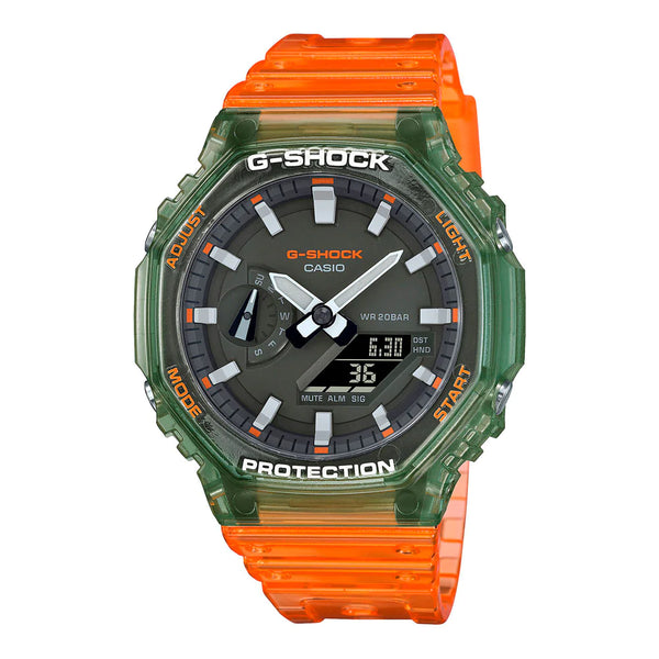 RELOJ CASIO G SHOCK GA 2100HC 4ADR ROYAL OAK VERDE NARANJA GOODTIME.CL
