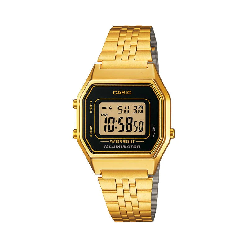 Reloj casio negro con dorado sale