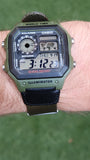 RELOJ CASIO VINTAGE ROYALE AE-1200WHB-3BVDF VERDE NATO