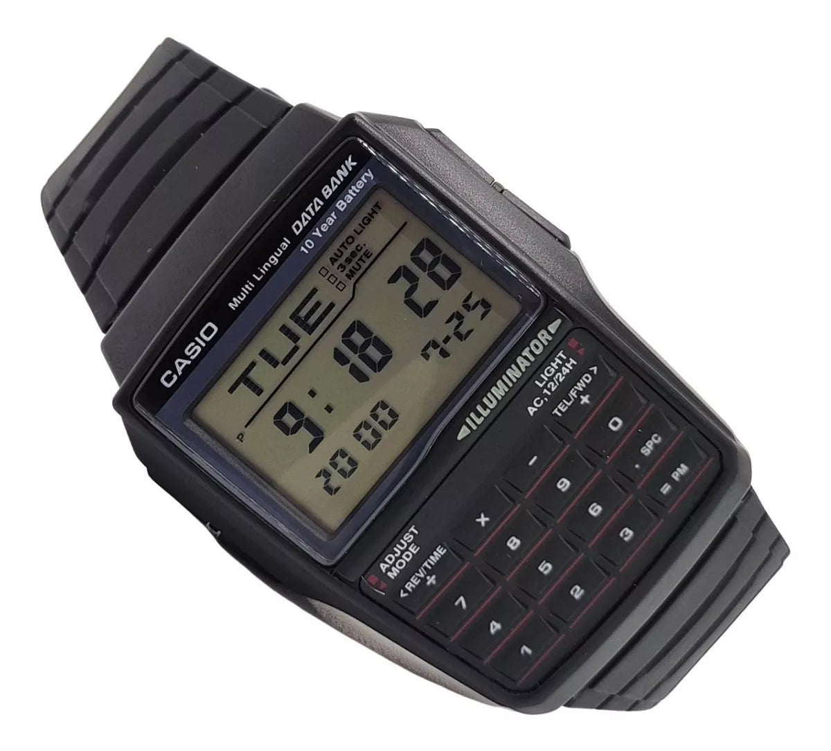 RELOJ CALCULADORA CASIO VINTAGE DBC 32 1ADF DATABANK NEGRO