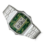 RELOJ CASIO VINTAGE A168WEC-3DF PLATEADO CAMUFLAJE