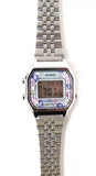 RELOJ CASIO VINTAGE LA680WA-2CDF PLATEADO FLORES MUJER MINI