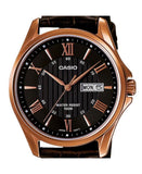 RELOJ CASIO VINTAGE ANÁLOGO MTP-1384L-1A2VDF DORADO ROSÉ ESFERA NEGRA