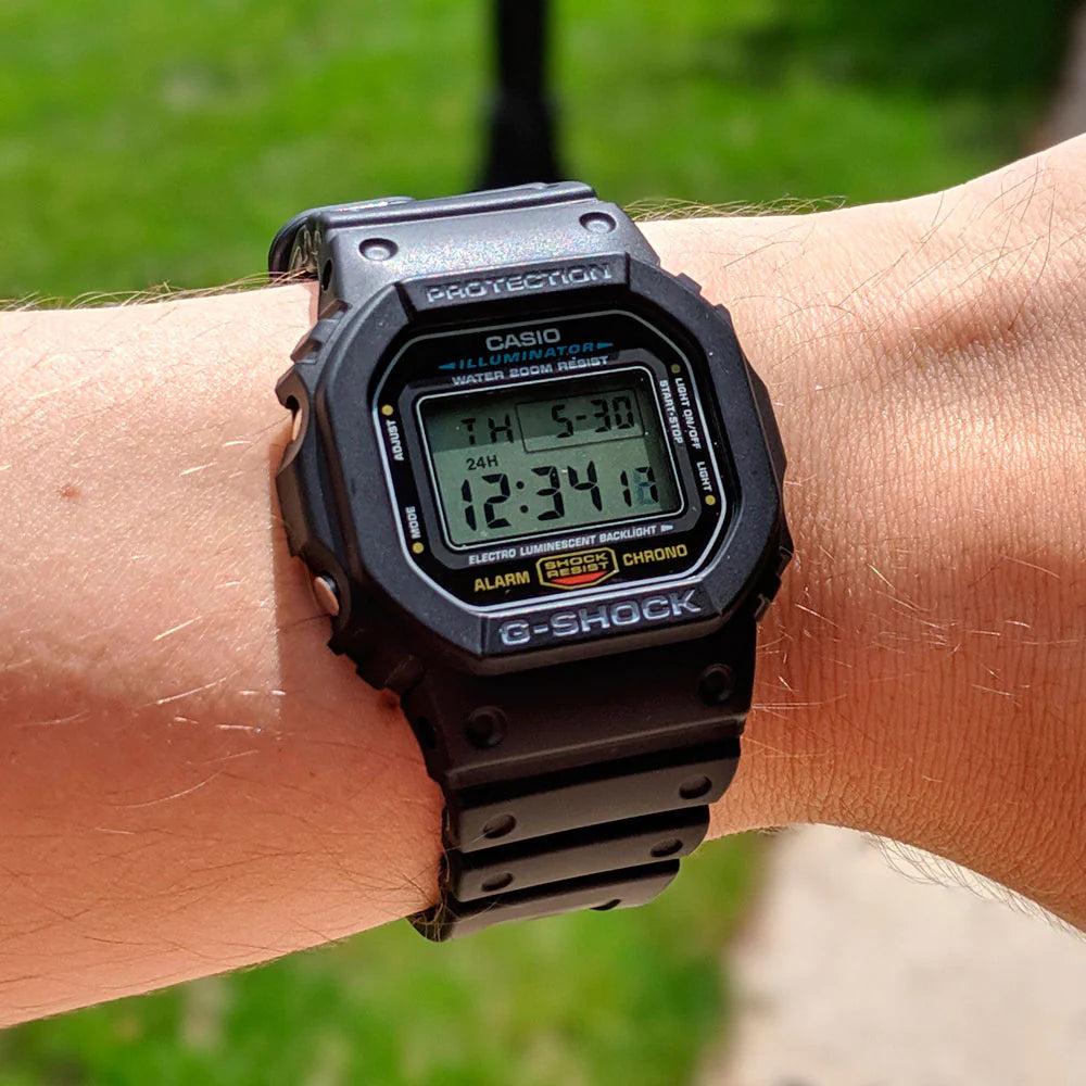 RELOJ CASIO G SHOCK VINTAGE DW 5600E 1VDF CLASICO NEGRO PANTALLA NEGAT GOODTIME.CL