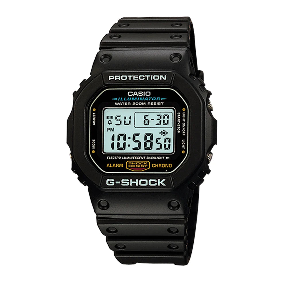 RELOJ CASIO G SHOCK VINTAGE DW 5600E 1VDF CLASICO NEGRO PANTALLA NEGAT GOODTIME.CL