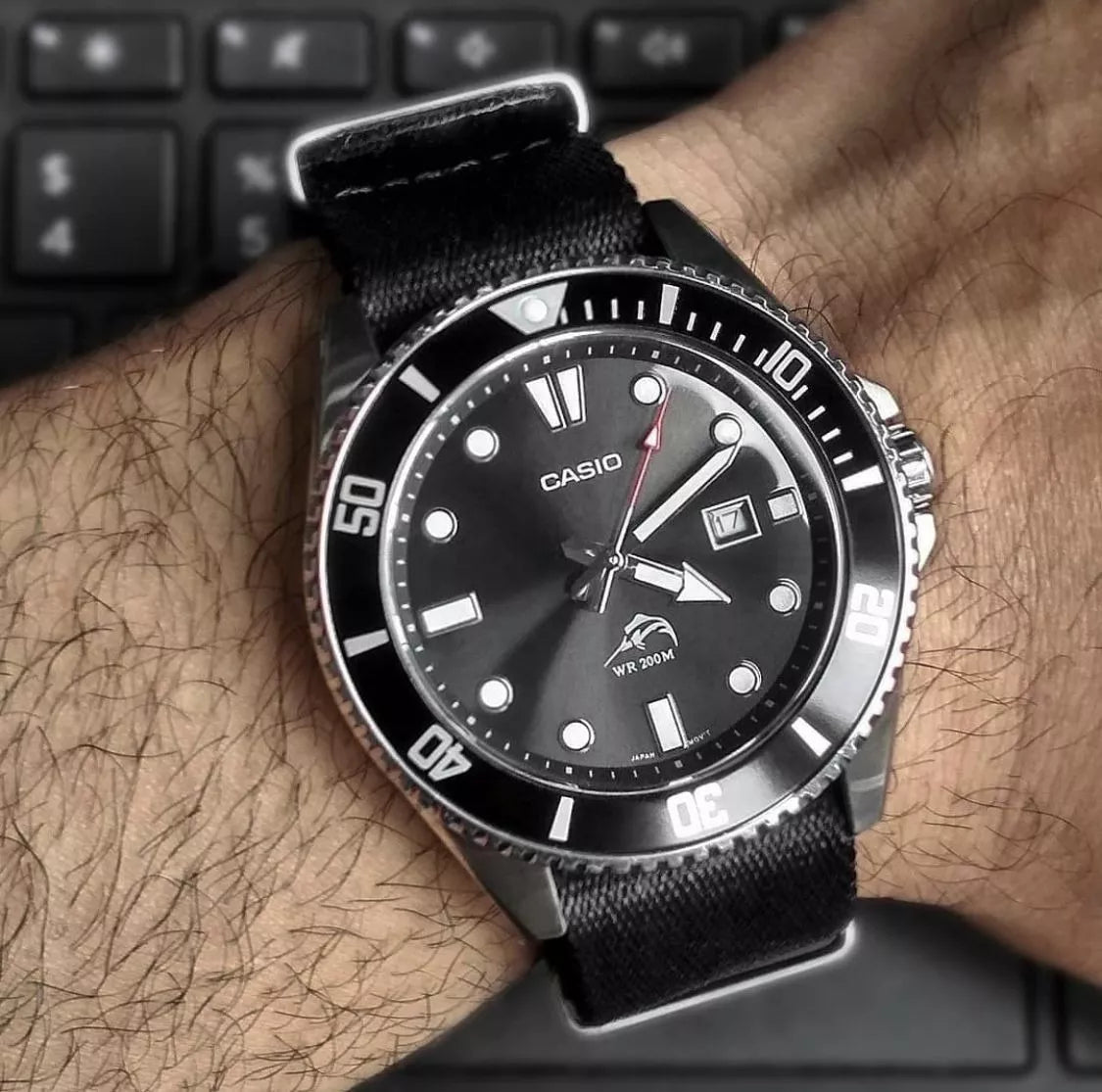 RELOJ CASIO MDV 106 1AV BUCEO MARLIN DURO NEGRO GOODTIME.CL