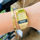 RELOJ CASIO VINTAGE AQ-800EG-9ADF ANA-DIGI DORADO