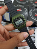 RELOJ CASIO VINTAGE F-91WM-3ADF VERDE NEGRO