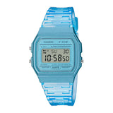 RELOJ CASIO VINTAGE F-91WS-2DF CELESTE TRANSPARENTE