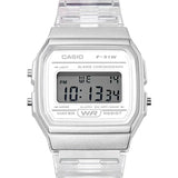 RELOJ CASIO VINTAGE F-91WS-7DF BLANCO PLATEADO TRANSPARENTE