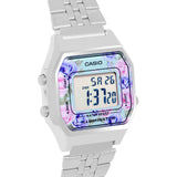 RELOJ CASIO VINTAGE LA680WA-2CDF PLATEADO FLORES MUJER MINI