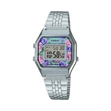 RELOJ CASIO VINTAGE LA680WA-2CDF PLATEADO FLORES MUJER MINI