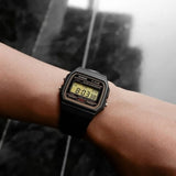 RELOJ CASIO VINTAGE F-91WG-9QDF NEGRO LINEA AMARILLA