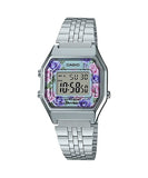 RELOJ CASIO VINTAGE LA680WA-2CDF PLATEADO FLORES MUJER MINI