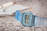 RELOJ CASIO VINTAGE F-91WS-2DF CELESTE TRANSPARENTE