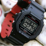 RELOJ CASIO G-SHOCK DW-5600HR-1DR NEGRO-ROJO PANTALLA NEGATIVA