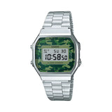 RELOJ CASIO VINTAGE A168WEC-3DF PLATEADO CAMUFLAJE