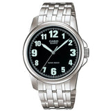 RELOJ CASIO VINTAGE ANÁLOGO MTP-1216A-1BDF PLATEADO ESFERA NEGRA