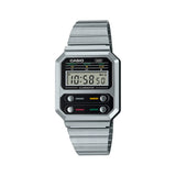 RELOJ CASIO VINTAGE A100WE-1ADF "ALIEN" PLATEADO - NEGRO