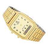 RELOJ CASIO VINTAGE AQ-230GA-9BMQ DORADO "JANUS" ANA-DIGI