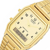 RELOJ CASIO VINTAGE AQ-230GA-9BMQ DORADO "JANUS" ANA-DIGI