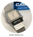 RELOJ CASIO VINTAGE AQ-800E-7ADF ANA-DIGI PLATEADO BLANCO