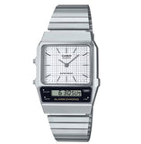 RELOJ CASIO VINTAGE AQ-800E-7ADF ANA-DIGI PLATEADO BLANCO