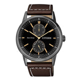 RELOJ CITIZEN ANÁLOGO BU3027-16E ECO-DRIVE SOLAR NEGRO