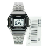 RELOJ CASIO VINTAGE LA680WA-1DF PLATEADO NEGRO MUJER. TAMAÑO MINI