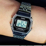 RELOJ CASIO VINTAGE LA680WA-1DF PLATEADO NEGRO MUJER. TAMAÑO MINI