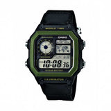 RELOJ CASIO VINTAGE ROYALE AE-1200WHB-1BVDF NEGRO BISEL VERDE NATO