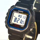 RELOJ CASIO VINTAGE LA-20WH-1CDF MINI NEGRO LÍNEA AZUL