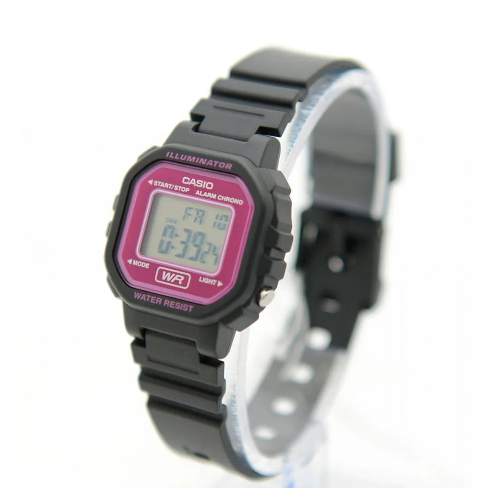 RELOJ CASIO VINTAGE LA 20WH 4ADF NEGRO FUCSIA GOODTIME.CL