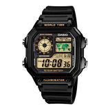 RELOJ CASIO VINTAGE ROYALE AE-1200WH-1BVDF NEGRO PANTALLA VERDE