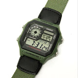 RELOJ CASIO VINTAGE ROYALE AE-1200WHB-3BVDF VERDE NATO