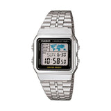 RELOJ CASIO VINTAGE A500WA-1DF PLATEADO WORLD TIME