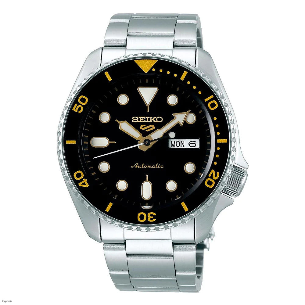 RELOJ SEIKO 5 SPORTS SRPD57K1 AUTOM TICO NEGRO DORADO 42.5MM