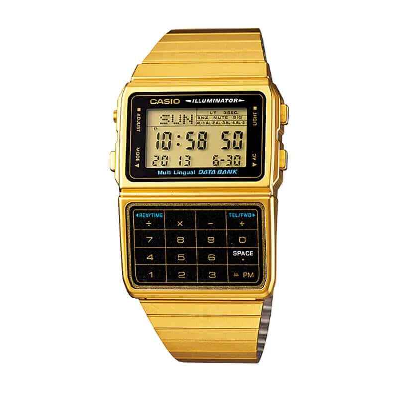 RELOJ CALCULADORA CASIO VINTAGE DBC-611G-1DF DATABANK DORADO RELOJ CALCULADORA CASIO VINTAGE DBC-611G-1DF DATABANK DORADO