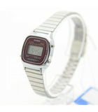 RELOJ CASIO VINTAGE LA670WA-4DF BURDEO PLATEADO