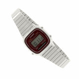 RELOJ CASIO VINTAGE LA670WA-4DF BURDEO PLATEADO