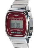 RELOJ CASIO VINTAGE LA670WA-4DF BURDEO PLATEADO